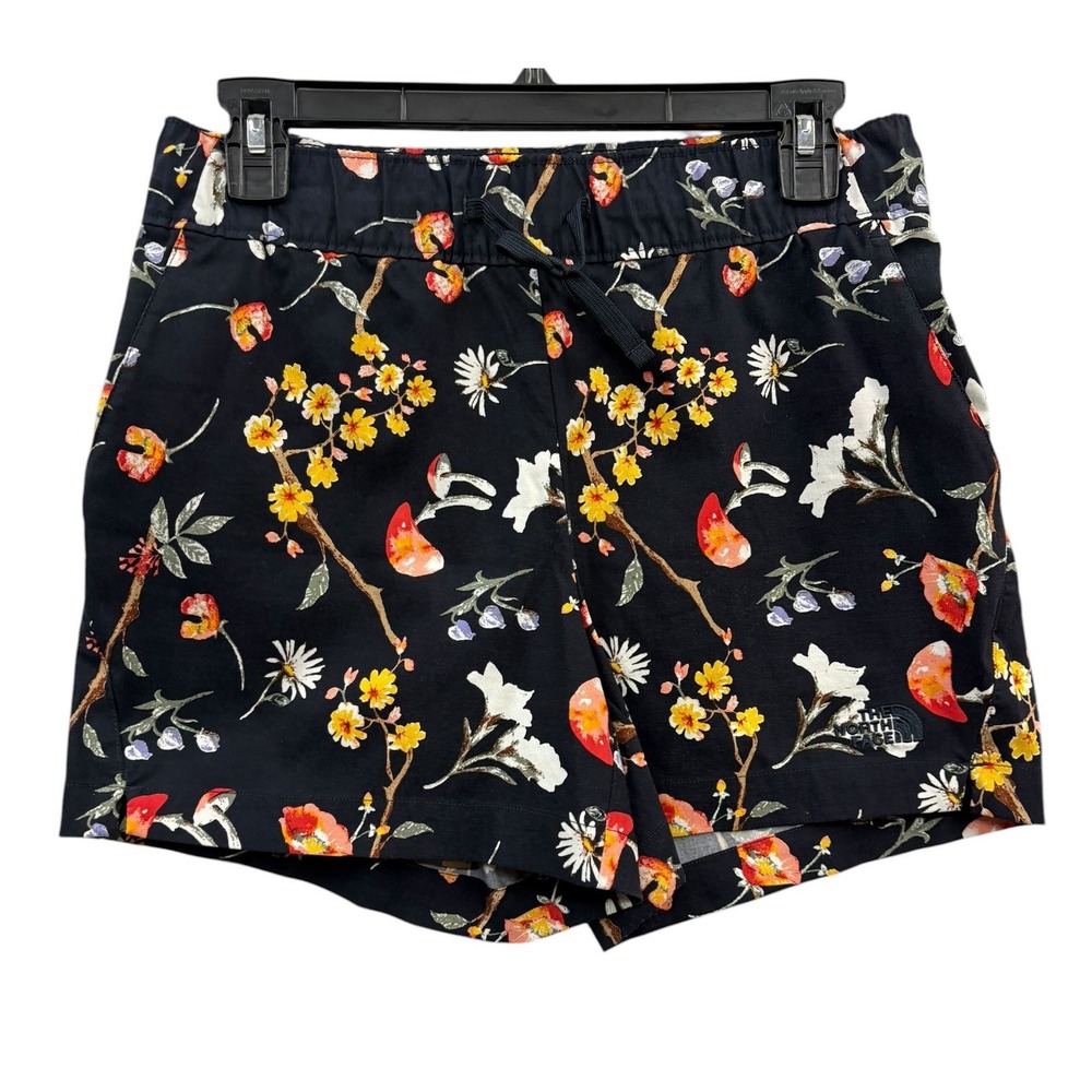 North Face Class V Pull On Floral Print Shorts Navy Outdoor Hiking Activewear S